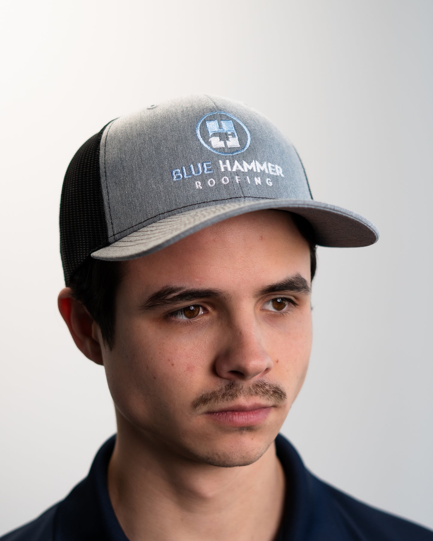 Blue Hammer Trucker Hat Light Gray