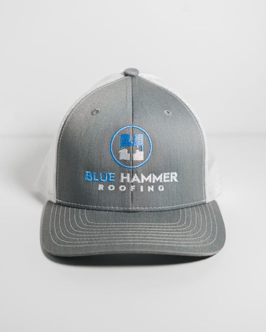 Blue Hammer Trucker Hat Light Gray